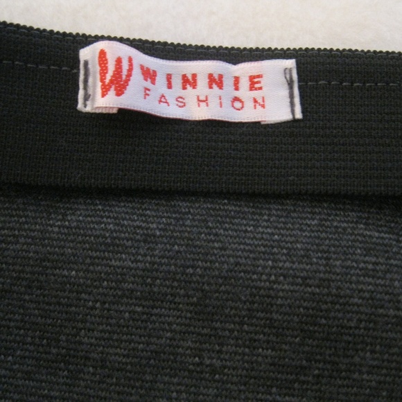 Winnie Fashion Gray Black Pencil Skirt M - Picture 2 of 6